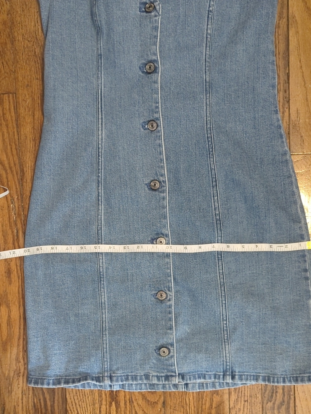 Classic Denim Button-Front Dress - Light Blue - Picture 4 of 6